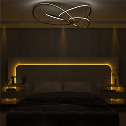 Cabeceira Box Casal com 2 Mesas de Cabeceira com Led Innova 100% MDF - 8