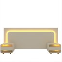 Ver imagem 3 de Cabeceira Box Casal com 2 Mesas de Cabeceira com Led Innova 100% MDF