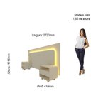 Ver imagem 5 de Cabeceira Box Casal com 2 Mesas de Cabeceira com LED Innova 100% MDF Branco