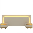 Ver imagem 2 de Cabeceira Box Casal com 2 Mesas de Cabeceira com LED Innova 100% MDF Branco