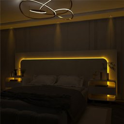 Cabeceira Box Casal com 2 Mesas de Cabeceira com Led Innova 100% MDF - 9