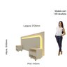 Cabeceira Box Casal com 2 Mesas de Cabeceira com Led Innova 100% MDF - 5