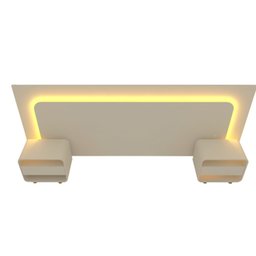 Cabeceira Box Casal com 2 Mesas de Cabeceira com Led Innova 100% MDF - 13