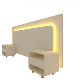 Cabeceira Box Casal com 2 Mesas de Cabeceira com Led Innova 100% MDF - 10