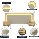 Ver imagem 6 de Cabeceira Box Casal com 2 Mesas de Cabeceira com LED Innova 100% MDF Branco