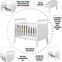 Ver imagem 3 de Berço 2 em 1 Vira Mini Cama 100% Mdf Moderno Estiloso Bebê