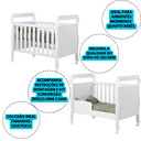 Ver imagem 4 de Berço 2 em 1 Vira Mini Cama 100% Mdf Moderno Estiloso Bebê
