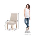Ver imagem 4 de Conjunto Sala Jantar Letícia Mesa 160 cm Canto Reto com Vidro 6 Cadeiras Espresso Móveis Off White/Nature