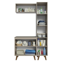 Ver imagem 7 de Conjunto Gabinete para Banheiro 120cm 5 Portas Crema Nice Madesa 03