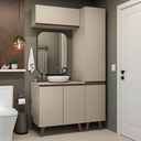 Ver imagem 1 de Conjunto Gabinete para Banheiro 120cm 5 Portas Crema Nice Madesa 03