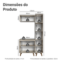 Ver imagem 4 de Conjunto Gabinete para Banheiro 120cm 5 Portas Crema Nice Madesa 03