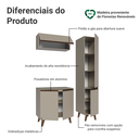 Ver imagem 5 de Conjunto Gabinete para Banheiro 120cm 5 Portas Crema Nice Madesa 03