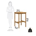Ver imagem 3 de Conjunto Mesa Bistrô 70cm Quadrada e 2 Banquetas Altas 100% Madeira Maciça Martin Espresso Móveis Marrom/Nogueira