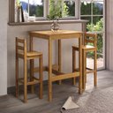 Ver imagem 1 de Conjunto Mesa Bistrô 70cm Quadrada e 2 Banquetas Altas 100% Madeira Maciça Martin Espresso Móveis Marrom/Nogueira