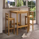 Ver imagem 1 de Conjunto Mesa Bistrô 70cm Quadrada e 2 Banquetas Altas 100% Madeira Maciça Martin Espresso Móveis