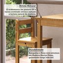 Ver imagem 5 de Conjunto Mesa Bistrô 70cm Quadrada e 2 Banquetas Altas 100% Madeira Maciça Martin Espresso Móveis Marrom/Nogueira