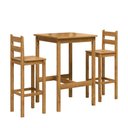 Ver imagem 2 de Conjunto Mesa Bistrô 70cm Quadrada e 2 Banquetas Altas 100% Madeira Maciça Martin Espresso Móveis Marrom/Nogueira