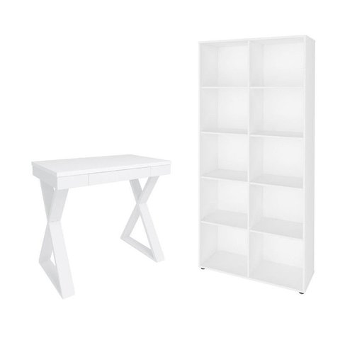 Conjunto Escritório Home: Escrivaninha 6009 + Estante 5333