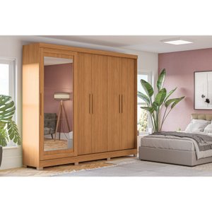 Guarda-roupa 5 Portas e 4 Gavetas com Pés e Espelho