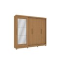 Ver imagem 2 de Guarda-Roupa 5 Portas e 4 Gavetas com Pés e Espelho Marrom/Canela