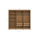 Ver imagem 4 de Guarda-Roupa 5 Portas e 4 Gavetas com Pés e Espelho Marrom/Canela