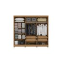 Ver imagem 3 de Guarda-Roupa 5 Portas e 4 Gavetas com Pés e Espelho Marrom/Canela