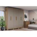 Ver imagem 1 de Guarda-Roupa 6 Portas e 2 Gavetas com Pés Marrom/Nogueira/Fendi