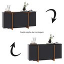 Ver imagem 5 de Buffet Aparador Flow Sense 4 Portas Preto – EJ Móveis