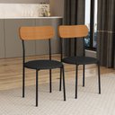Ver imagem 1 de Kit 2 Cadeiras de Jantar Estofadas Ergonômico 288 Preto