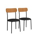 Ver imagem 2 de Kit 2 Cadeiras de Jantar Estofadas Ergonômico 288 Preto
