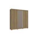 Ver imagem 4 de Guarda-Roupa 3 Portas de Correr e 2 Gavetas com Pés Marrom/Nogueira/Fendi