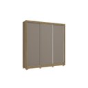Ver imagem 3 de Guarda-Roupa 3 Portas de Correr e 2 Gavetas com Pés Marrom/Nogueira/Fendi