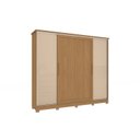 Ver imagem 5 de Guarda-Roupa 4 Portas de Correr e 4 Gavetas com Pés Marrom/Canela/Macadâmia