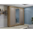 Ver imagem 1 de Guarda-roupa 3 Portas de Correr e 2 Gavetas com Pés e Espelho