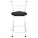 Ver imagem 2 de Banqueta Baixa para Cozinha Epoxi Branca:preto