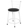 Banqueta Baixa para Cozinha Epoxi Branca:preto - 1