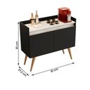 Ver imagem 4 de Aparador Buffet Gold Marmorizado 2 Portas Pés Madeira Maciça Preto/marmore Branco