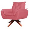 Poltrona Opala Base Giratória + Puff Amamentação Suede Rosa Goiaba - Kasa Sofá - 4