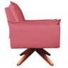 Poltrona Opala Base Giratória + Puff Amamentação Suede Rosa Goiaba - Kasa Sofá - 3