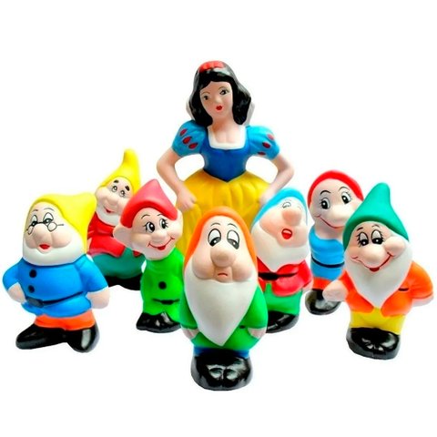Kit Branca De Neve E Os 7 Anões em Cerâmica Decorativos Grande - Casa e Jardim