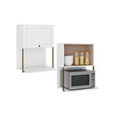 Ver imagem 3 de Armário Aéreo Porta Basculante e Nicho para Microondas 60cm Cor:branco