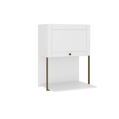 Armário Aéreo Porta Basculante e Nicho para Microondas 60cm Cor:branco