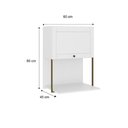 Ver imagem 2 de Armário Aéreo Porta Basculante e Nicho para Microondas 60cm Cor:branco
