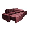 Ver mais imagens de Sofá Retrátil e Reclinável 3,85m Cama inBox Big Star com SoftGel D40 Velupluma Vinho