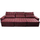 Ver imagem 5 de Sofá Retrátil e Reclinável 3,85m Cama inBox Big Star com SoftGel D40 Velupluma Vinho