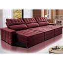 Ver imagem 1 de Sofá Retrátil e Reclinável 3,85m Cama inBox Big Star com SoftGel D40 Velupluma Vinho
