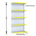 Ver imagem 3 de Gondola Parede 202 Fit Ate 4 Metros Branco 20 Bandeja Pe Amarelo