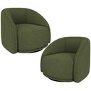 Ver imagem 1 de Kit 02 Poltronas Decorativas Giratória Angelina M03 Linho Verde - Lyam Decor