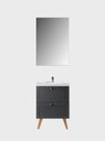 Ver imagem 1 de Gabinete para Banheiro com Cuba e Espelho 60cm Retro MDF Grafite Milano - On Móveis