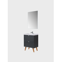 Ver imagem 5 de Gabinete para Banheiro com Cuba e Espelho 60cm Retro MDF Grafite Milano - On Móveis